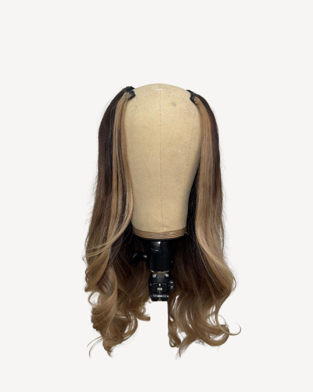 Neutral Caramel Beige Balayage Middle Parting U-Part Wig